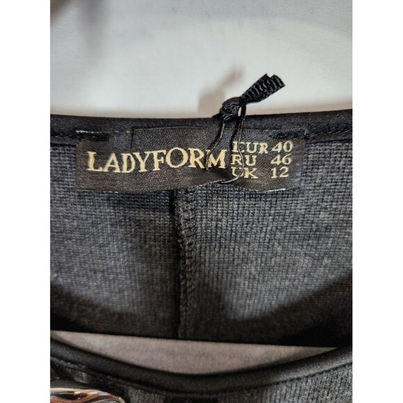 NWT Ladyform Puff Sleeve Dress‎ in Gray Size UK 12 - Picture 7 of 8